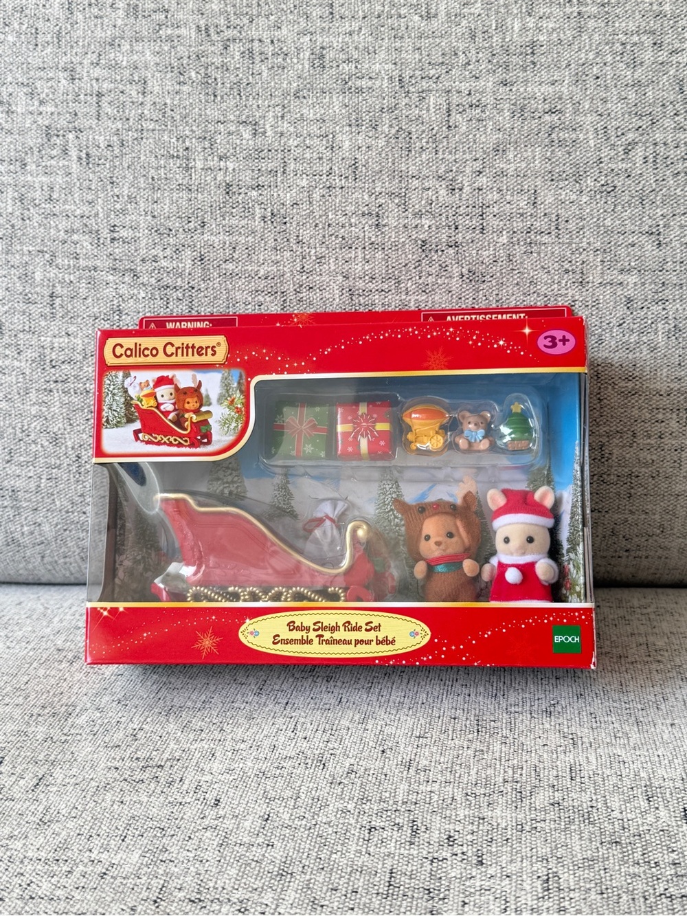 Calico Critters Christmas Red and Brown Collectible Doll Set with Accessories